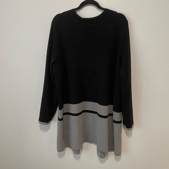 Liz Claiborne Studio Womens XXL Black & Gray Open Front Cardigan Sweater With Po - Picture 6 of 6